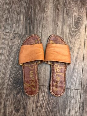 Sam Edelman Tan Leather Slide Sandals